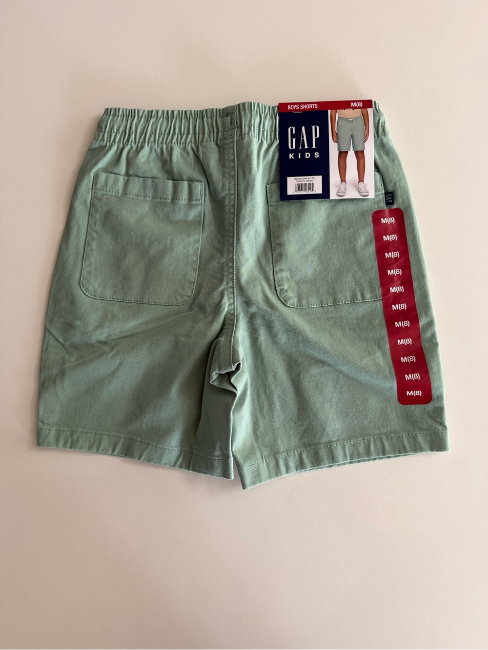 GAP Kids Granite Green Flat-Front Elastic-Waist Shorts